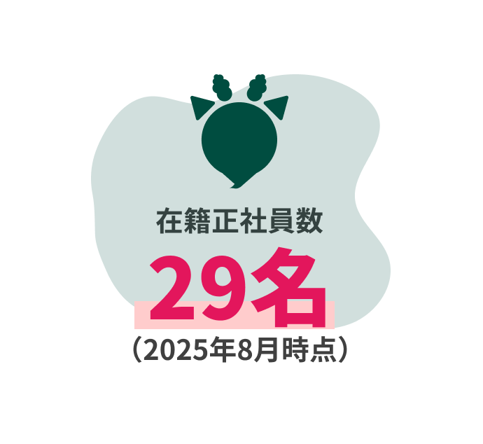 在籍正社員数：29名（2025年8月時点）